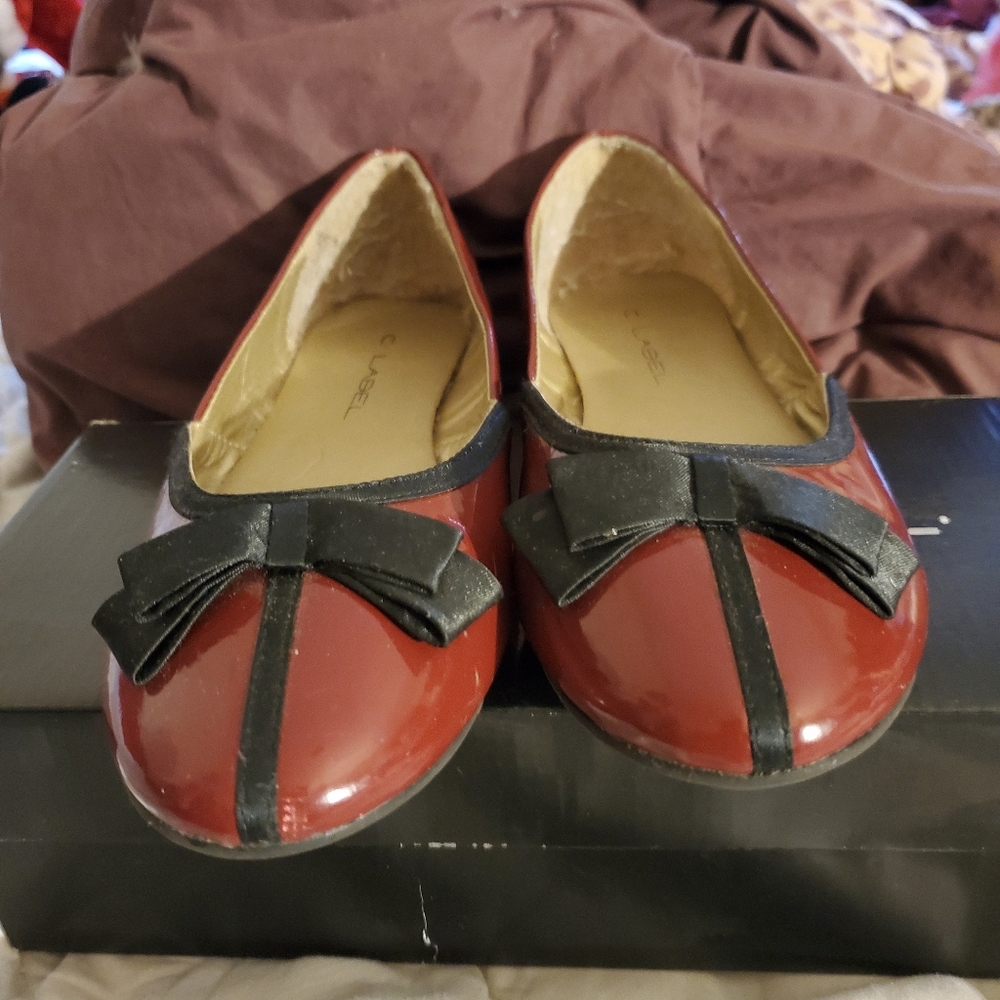 C Label Burgundy Flats